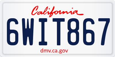 CA license plate 6WIT867