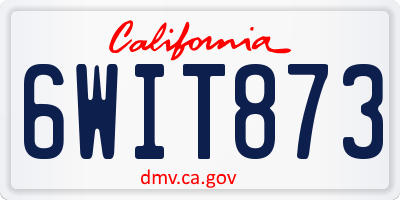 CA license plate 6WIT873