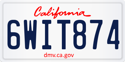 CA license plate 6WIT874