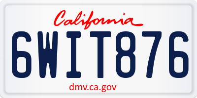 CA license plate 6WIT876