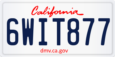 CA license plate 6WIT877