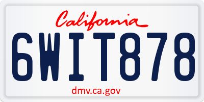 CA license plate 6WIT878