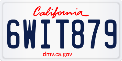 CA license plate 6WIT879