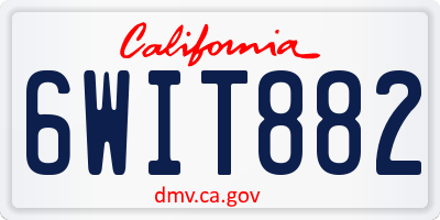 CA license plate 6WIT882