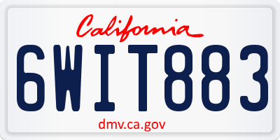 CA license plate 6WIT883