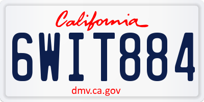 CA license plate 6WIT884