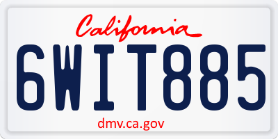 CA license plate 6WIT885