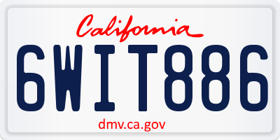 CA license plate 6WIT886