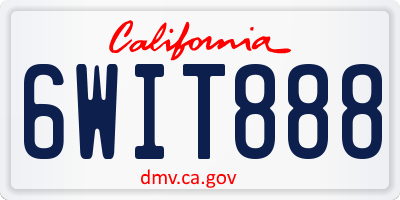 CA license plate 6WIT888