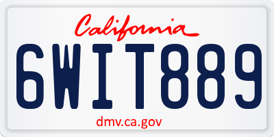 CA license plate 6WIT889