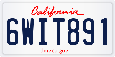 CA license plate 6WIT891