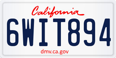 CA license plate 6WIT894