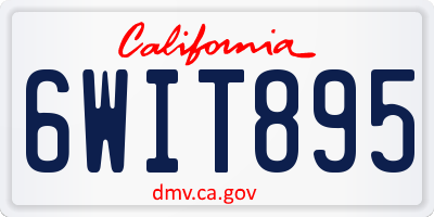 CA license plate 6WIT895