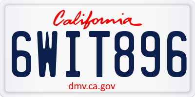 CA license plate 6WIT896