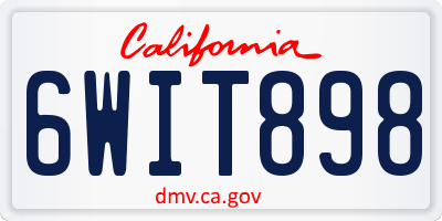 CA license plate 6WIT898