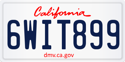 CA license plate 6WIT899