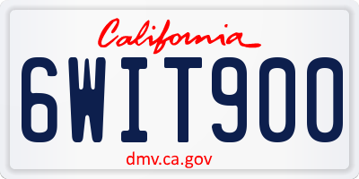 CA license plate 6WIT900