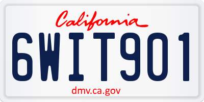 CA license plate 6WIT901