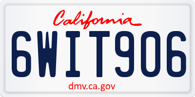 CA license plate 6WIT906