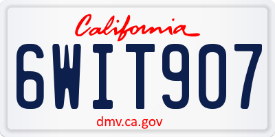 CA license plate 6WIT907