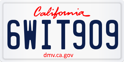 CA license plate 6WIT909