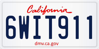 CA license plate 6WIT911