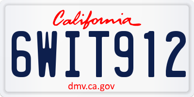 CA license plate 6WIT912