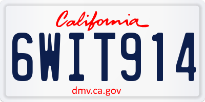 CA license plate 6WIT914