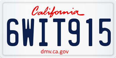 CA license plate 6WIT915
