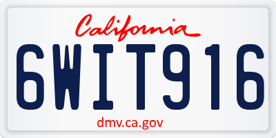 CA license plate 6WIT916