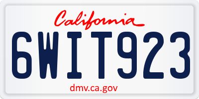 CA license plate 6WIT923