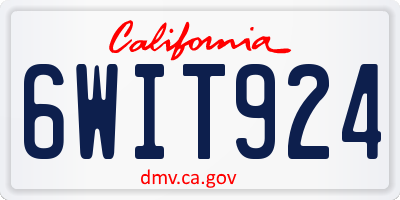 CA license plate 6WIT924
