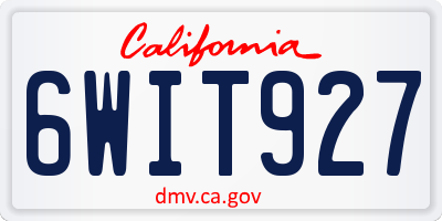 CA license plate 6WIT927