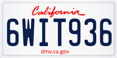 CA license plate 6WIT936
