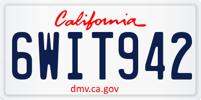 CA license plate 6WIT942