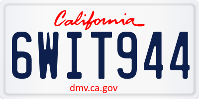 CA license plate 6WIT944