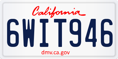 CA license plate 6WIT946