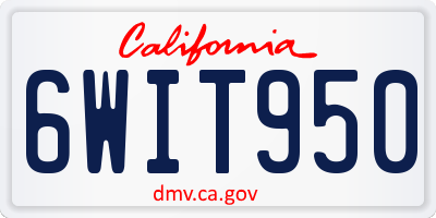 CA license plate 6WIT950