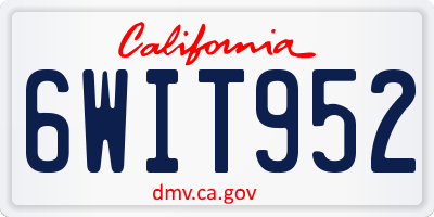 CA license plate 6WIT952
