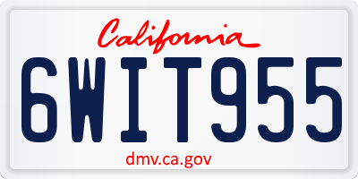 CA license plate 6WIT955