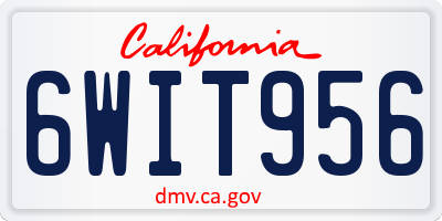 CA license plate 6WIT956