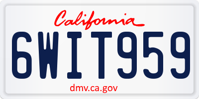 CA license plate 6WIT959