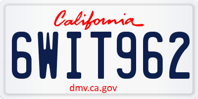 CA license plate 6WIT962
