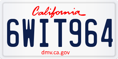 CA license plate 6WIT964