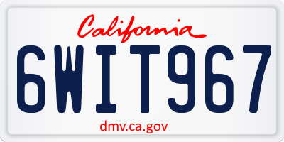 CA license plate 6WIT967