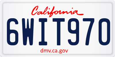 CA license plate 6WIT970