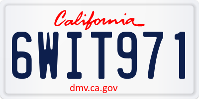 CA license plate 6WIT971