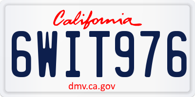 CA license plate 6WIT976