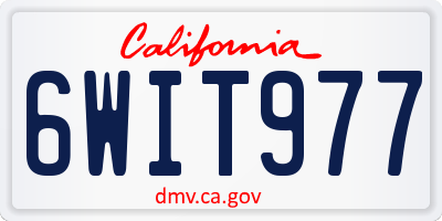 CA license plate 6WIT977