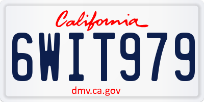 CA license plate 6WIT979